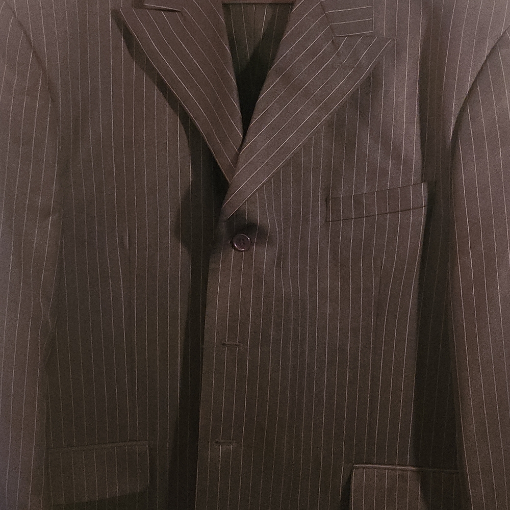 Classic Blue And Pink Pinstripe Men's Suit